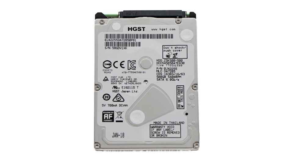 Festplatte 500GB 5400rpm Produktbild product_unpacked_80degrees L