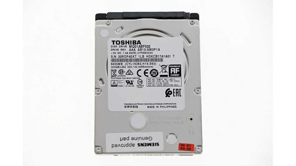 Festplatte 320GB HD - 2,5" 320 GB SATA Produktbild product_unpacked_80degrees L