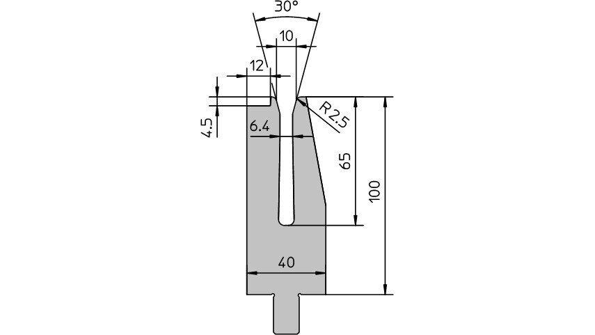 Matriz EV-F W10/30° R2,5 1250 A Produktbild cad_picture_isometric L