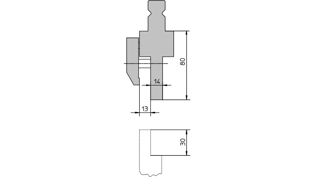 Adapter MF/AMADA TYPE A 80/150 mon. Produktbild cad_picture_isometric L