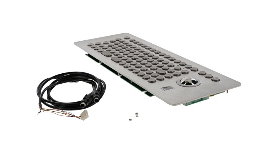 Stainless steel keyboard with Trackball product photo